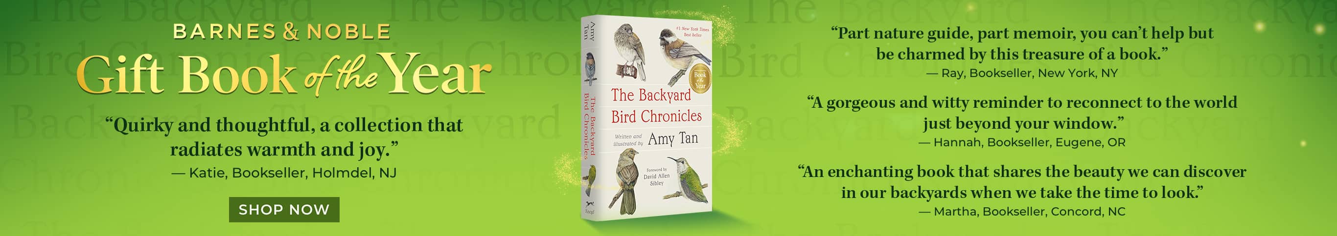 Backyard Bird Chronicles. Gift Book of the Year. Shop Now
