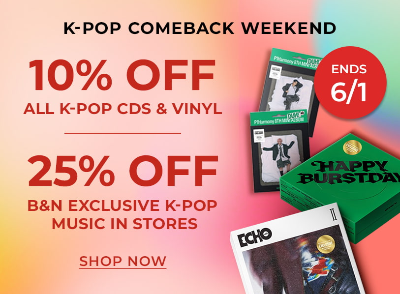 10 % off all KPOP CD & Vinyl and 25% off All KPOP Music in stores.   Ends 6/1. Shop Now