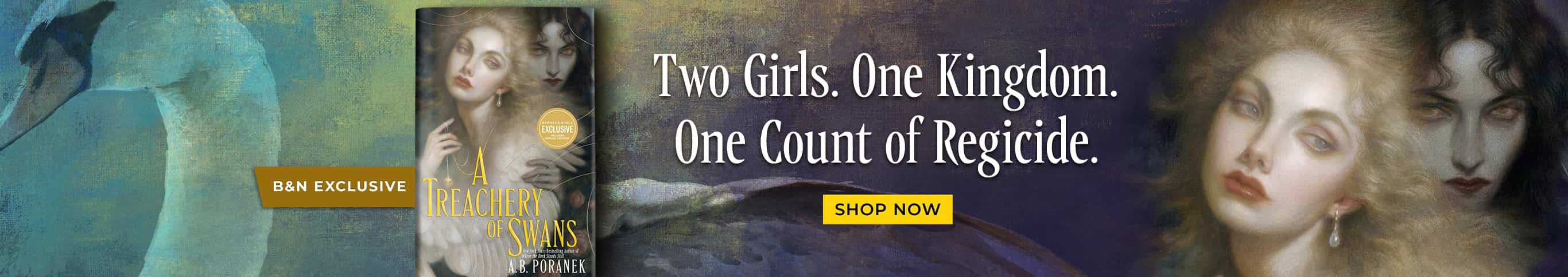 Featured title: Treachery Of Swans.  Two girls. One Kingdom. One Count of Regicide. Shop Now