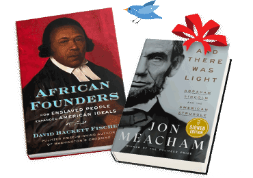 Book covers: African Founders; And There Was Light