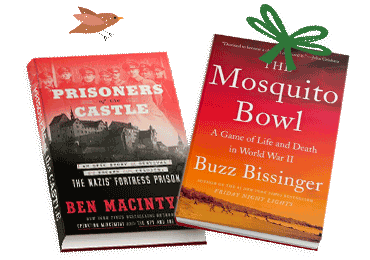 Book covers: Prisoners of the Castle; The Mosquito Bowl