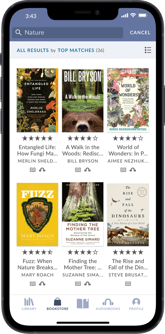 NOOK App search view