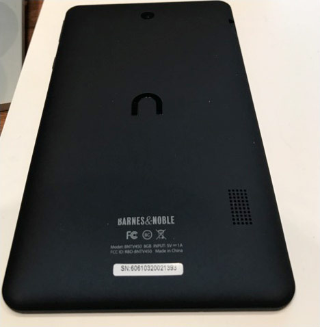 back view of the NOOK Tablet 7