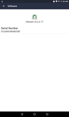 NOOK  Settings Serial Number