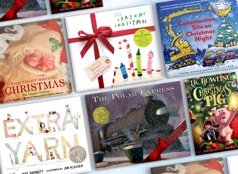Featured product including The Polar Express, The Crayon Christmas, and The Christmas Pig