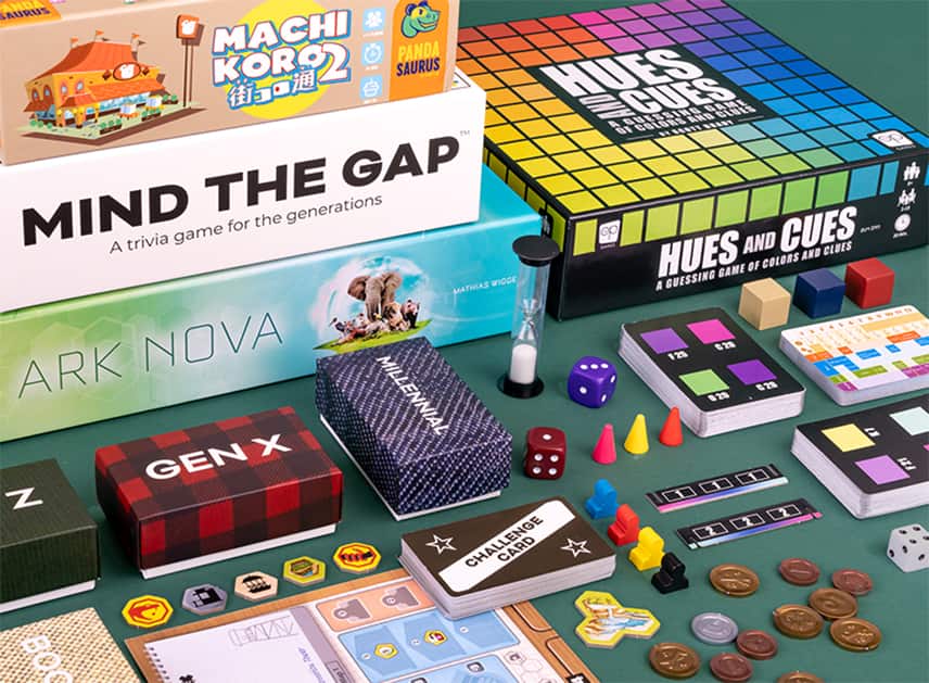 Featured games including Mind The Gap and Hues And Clues