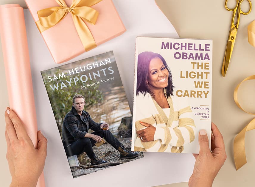 Book: Waypoints by Sam Heughan; Book: The Light We Carry by Michelle Obama