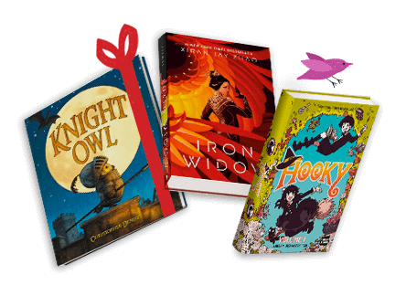 Book covers: Knight Owl, Iron Widow, Hooky