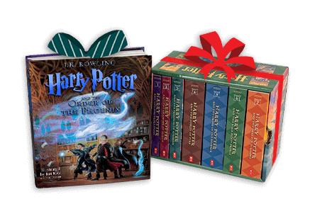 Book cover: Harry Potter: Order of the Phoenix shown with complete Harry Potter box set