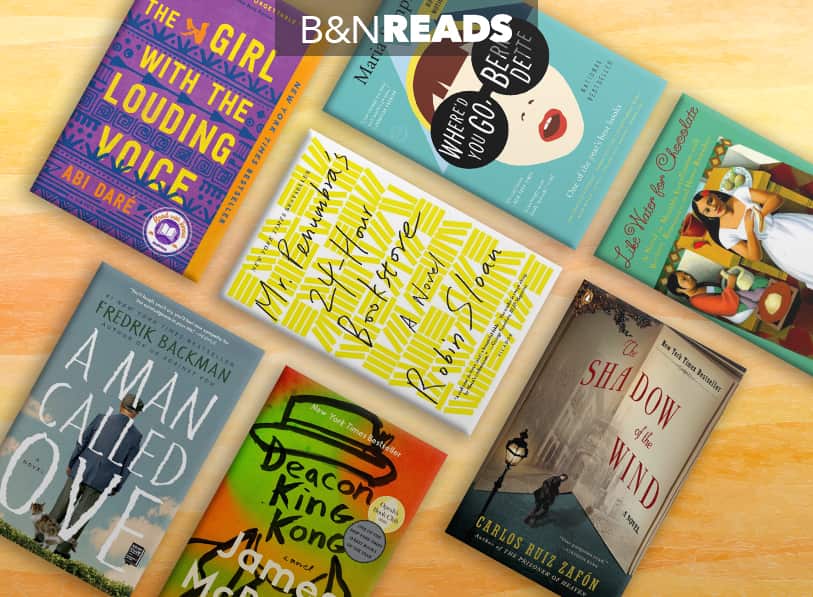 Featured titlesMr. Penumbra’s 24-Hour Bookstore;  Like Water for Chocolate;  The Girl with the Louding Voice;  Where'd You Go, Bernadette;  Deacon King Kong;  A Man Called Ove;  Shadow of the Wind
