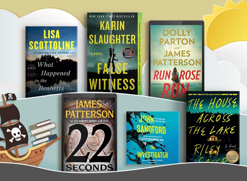Featured titles: The Investigator (audiobook);  What Happened to the Bennetts;  Run, Rose, Run (ebook);  22 Seconds (ebook);  False Witness;  The House Across the Lake 