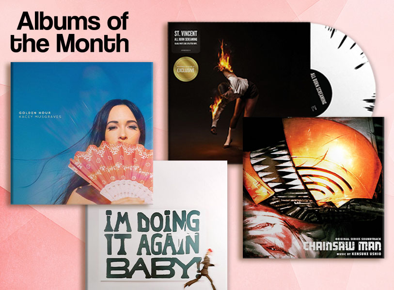 Albums of the Month. Featured albums: St. Vincent; Chainsaw Man​; girl in red​; Kacey Musgraves​