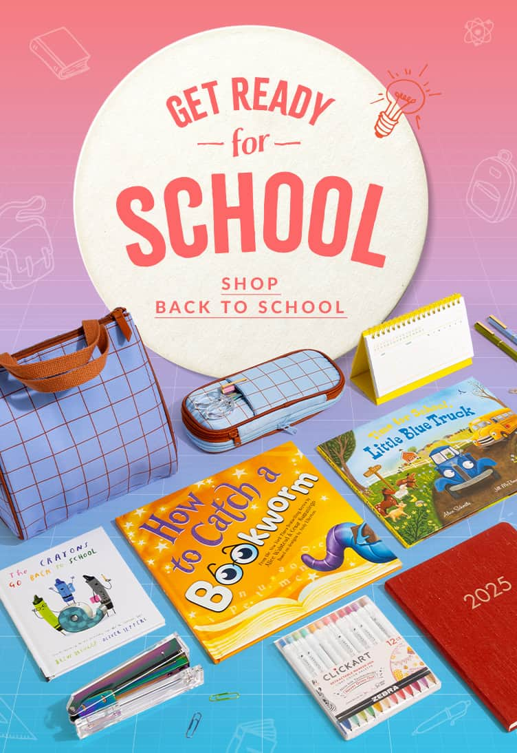 Get Ready for School! Featured products: How to Catch a Bookworm;  Time for School; Little Blue Truck: A Back to School Book for Kids;  Crayons.  Shop Back to School