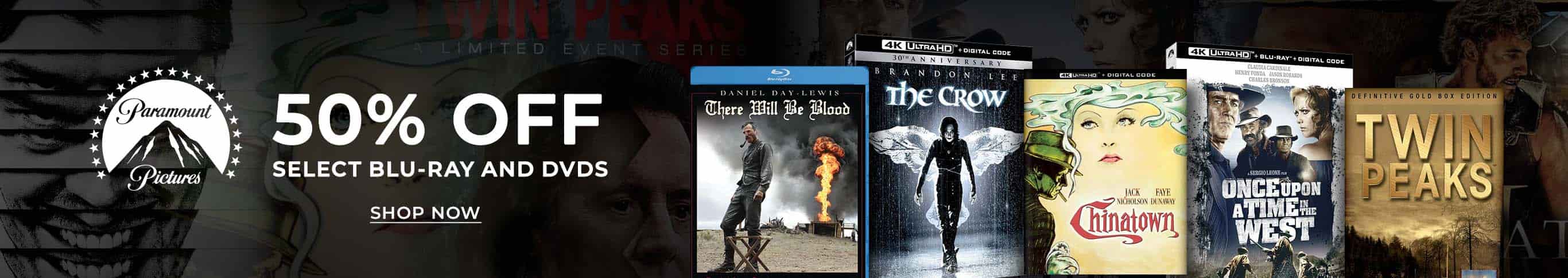 50% Off Select Blu-Ray & DVDs .  Shop Now