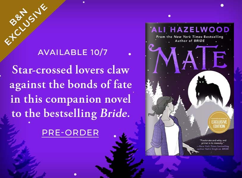 Featured title: Mate. Available 10/7. Start-crossed lovers claw against the bonds of fate in this companion novel to the bestselling Bride. Pre-Order
