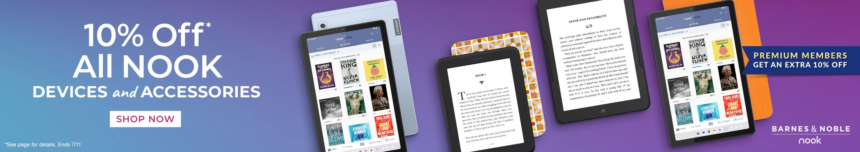 10% Off All NOOK Devices and Accessories. Shop Now
